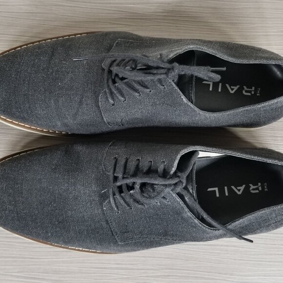 The Rail Austin Oxford Dress Shoe, Charcoal Textile, Mens Size 10 / 43 - Picture 10 of 12